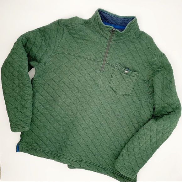 Eddie Bauer Green Quilted Insulated 1/2 zip Men’s - Picture 2 of 7